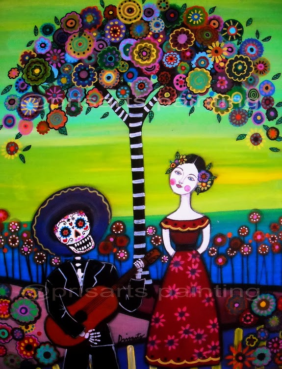 575x750 Gallery Modern Folk Artist Pristine Cartera Turkus Day - Day Of The Dead Painting