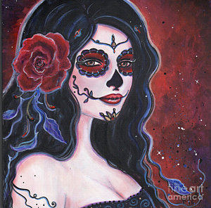 300x296 Day Of The Dead Paintings Fine Art America - Day Of The Dead Painting