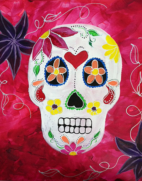 478x610 Day Of The Dead Sugar Skull Paintings New! Rocker Mom Rambles - Day Of The Dead Skull Painting