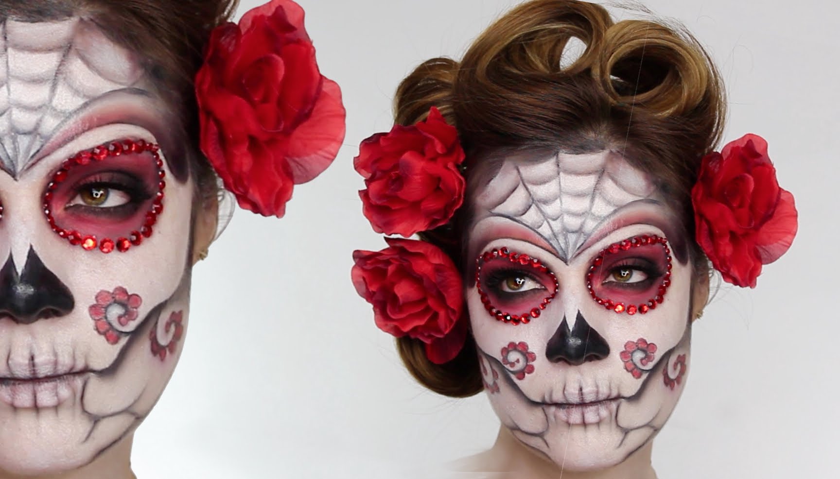 1728x986 Easy Sugar Skull Day Of The Dead Makeup Tutorial For Halloween - Day Of The Dead Skull Painting