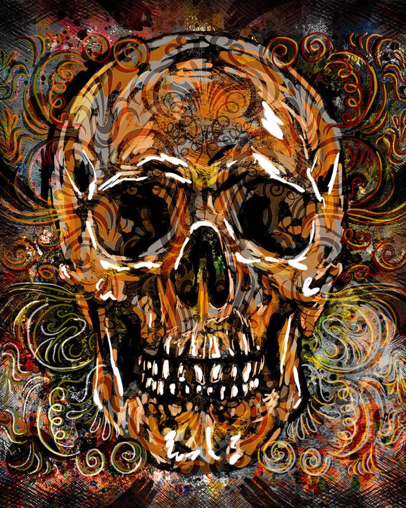819x1024 Skull Art Print, Sugar Skull Canvas, Day Of The Dead Painting - Day Of The Dead Skull Painting