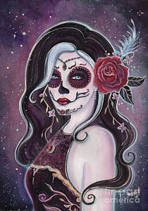 210x300 The Red Skull Paintings Fine Art America - Day Of The Dead Skull Painting