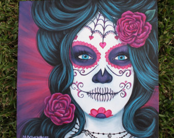 340x270 Indiantribal. Sugar Skull Dia De Los Muertosday - Day Of The Dead Skull Painting