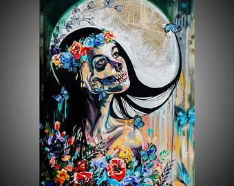 340x270 Taurus Painting Taurus Taurus Art Woman Painting - Day Of The Dead Woman Painting