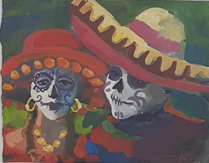 722x563 Wendy Sharpe Aarwun Gallery - Day Of The Dead Woman Painting