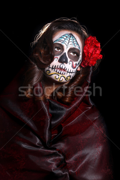 400x600 Woman With Day Of The Dead Face Paint Stock Photo Katrina Brown - Day Of The Dead Woman Painting