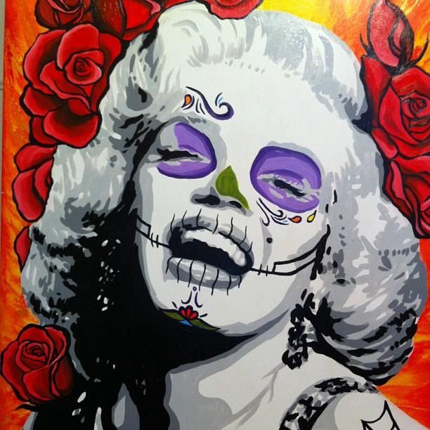 612x612 Marilyn Monroe Day Of The Dead Art Marilyn Monroe - Day Of The Dead Woman Painting