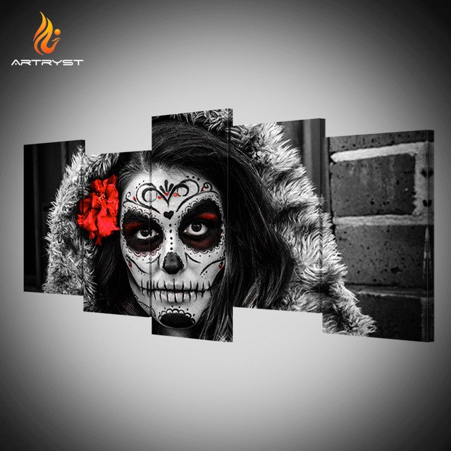 640x640 Artryst Brand Day Of Dead Woman Portrait Picture - Day Of The Dead Woman Painting