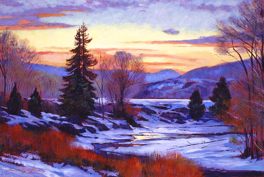 900x603 Early Spring Daybreak Painting By David Lloyd Glover - Daybreak Painting