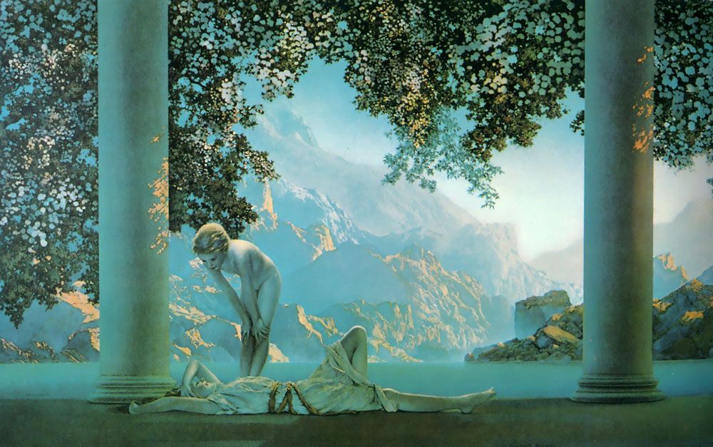 1000x627 Maxfield Parrish (1870 1966) Daybreak, Oil On Canvas, 1922 - Daybreak Painting