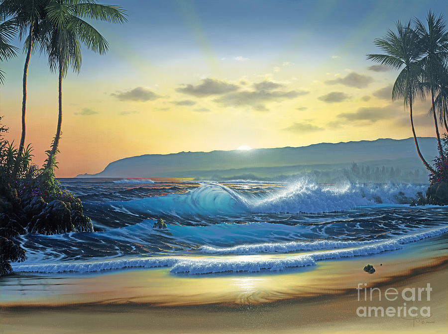 900x672 Waialua Daybreak Painting By Al Hogue - Daybreak Painting