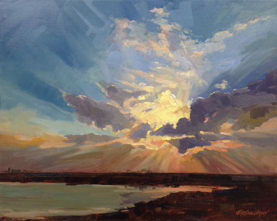 550x439 Days End Oil Painting - Days End Painting