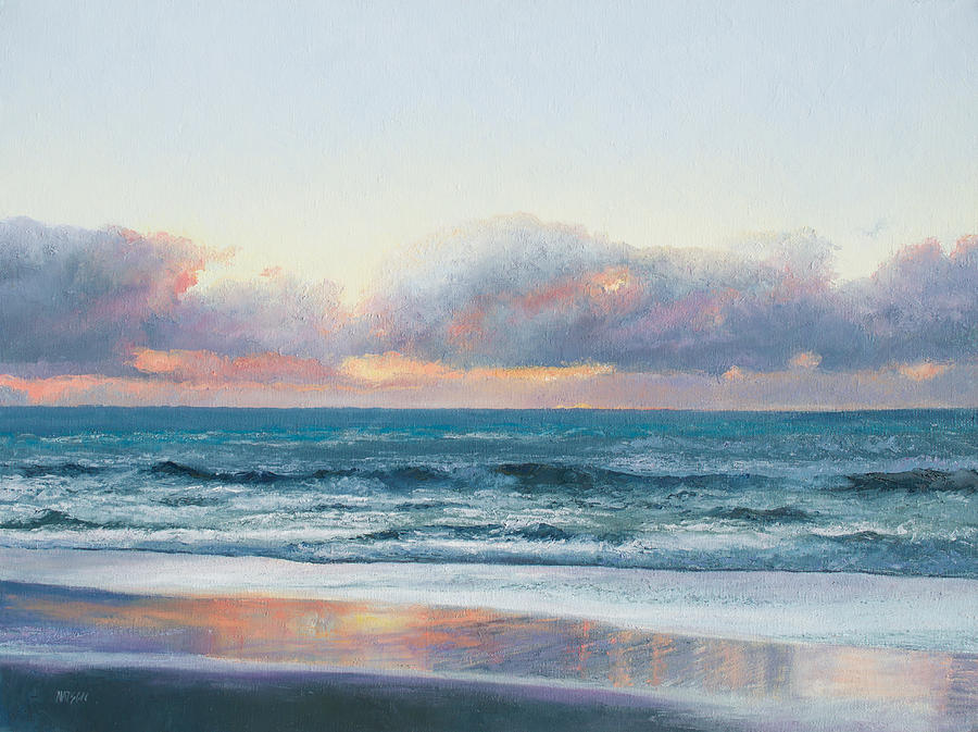 900x673 Ocean Painting - Days End Painting