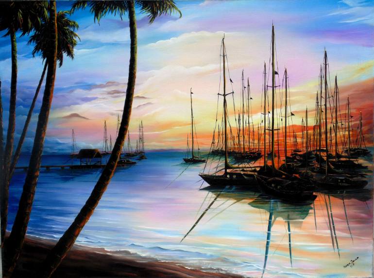 770x574 Saatchi Art Days End Painting By Karin Best - Days End Painting