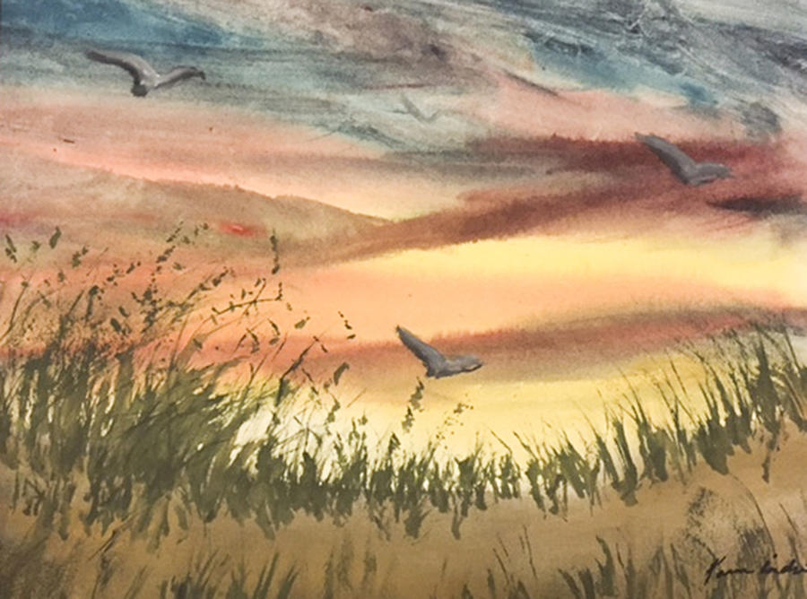 900x668 The Days End Painting By Karen Condron - Days End Painting