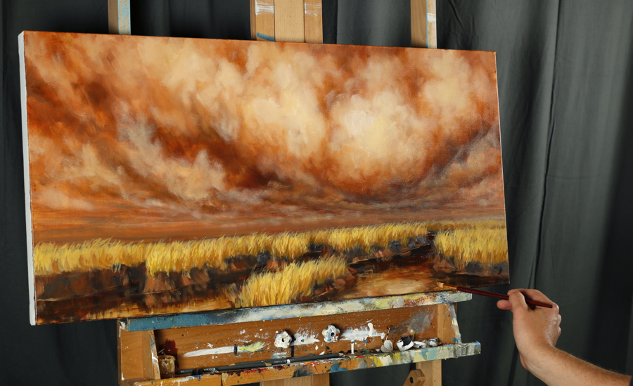 900x550 Cloudy Days And Waterways An Online Oil Painting Lesson Tim - Days Painting