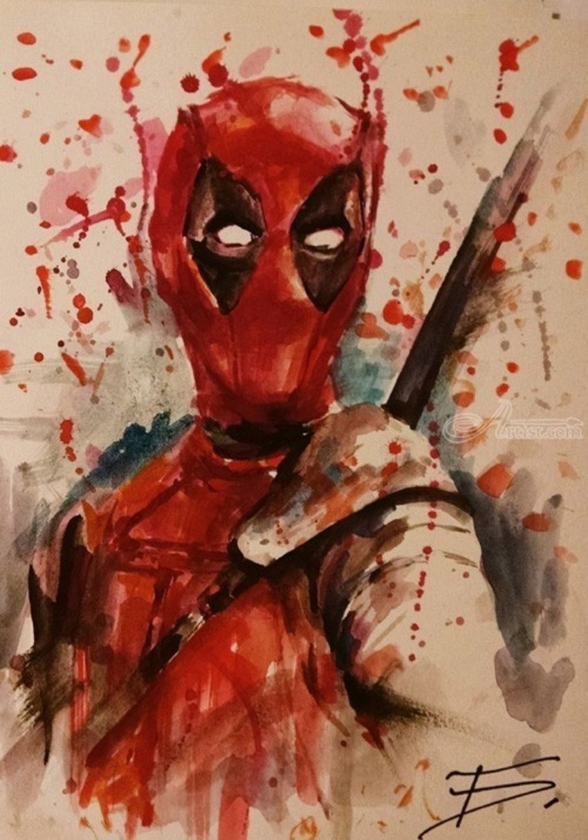 850x1214 Deadpool Print,marvel Art,comics Art,deadpool Movie Poster,dc - Dc Comics Painting