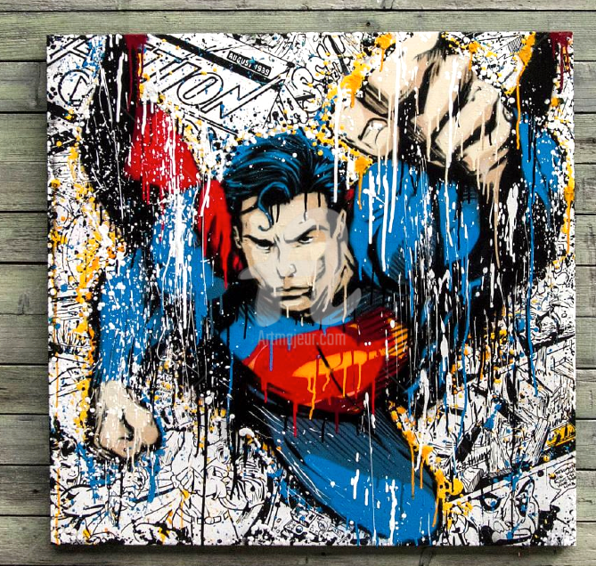 669x636 Supersplash (Creyone 132) - Dc Comics Painting