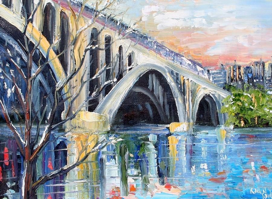 900x658 Key Bridge Dc Painting By Karen Tarlton Art Inspiration - Dc Painting