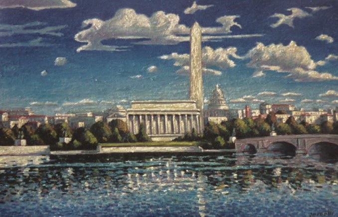678x436 Washington D.c. Skyline Mural - Dc Skyline Painting