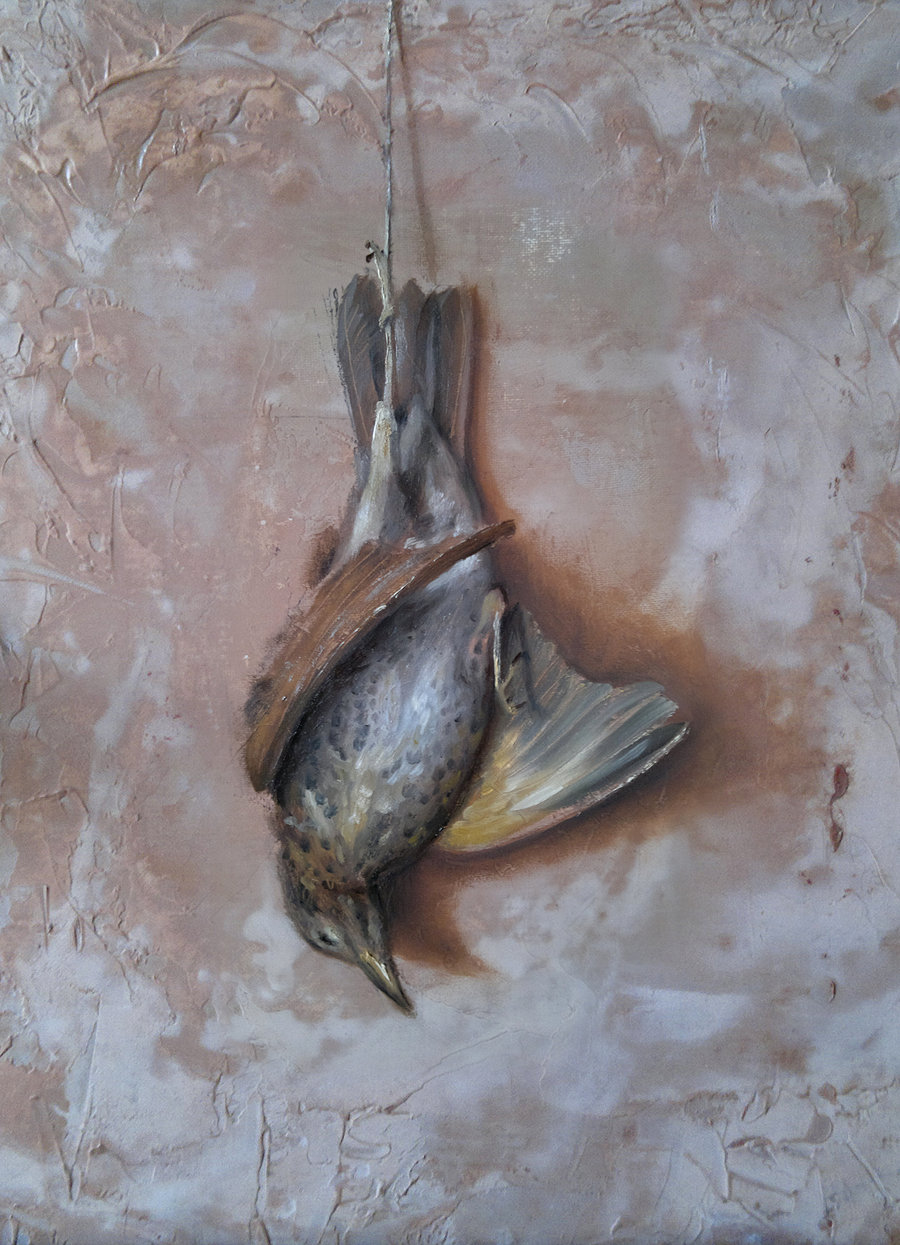 900x1245 Dead Bird By Sampoka - Dead Bird Painting