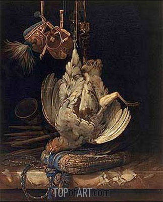 323x400 Hunting Still Life With A Dead Bird Willem Van Aelst Painting - Dead Bird Painting