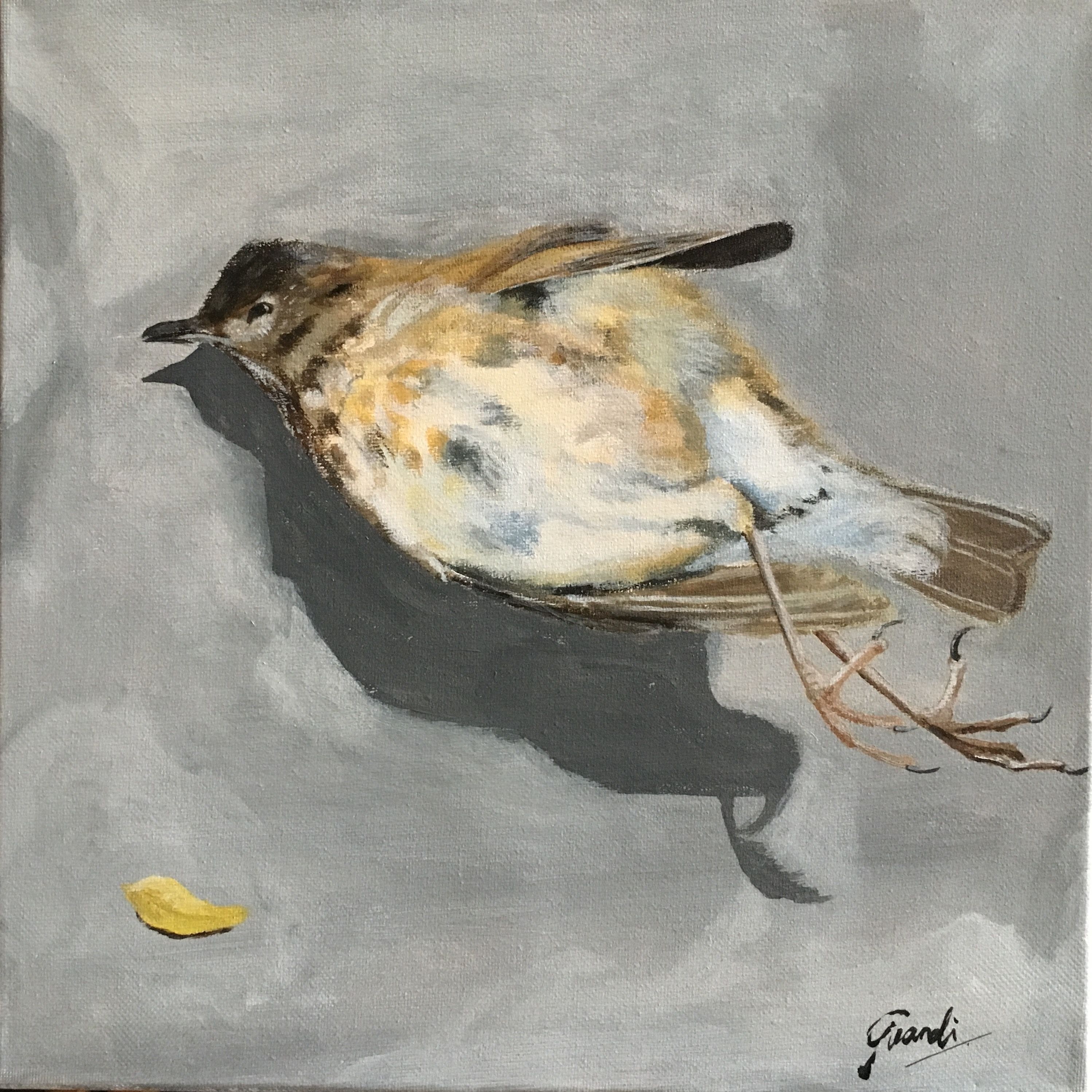 2997x2997 Original Acrylic Painting - Dead Bird Painting