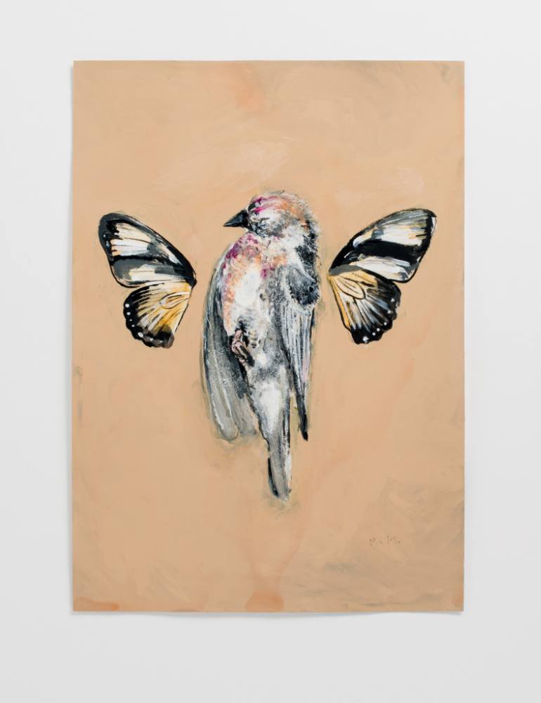 770x1000 Saatchi Art Dead Bird Flying Painting By Roman Mares - Dead Bird Painting