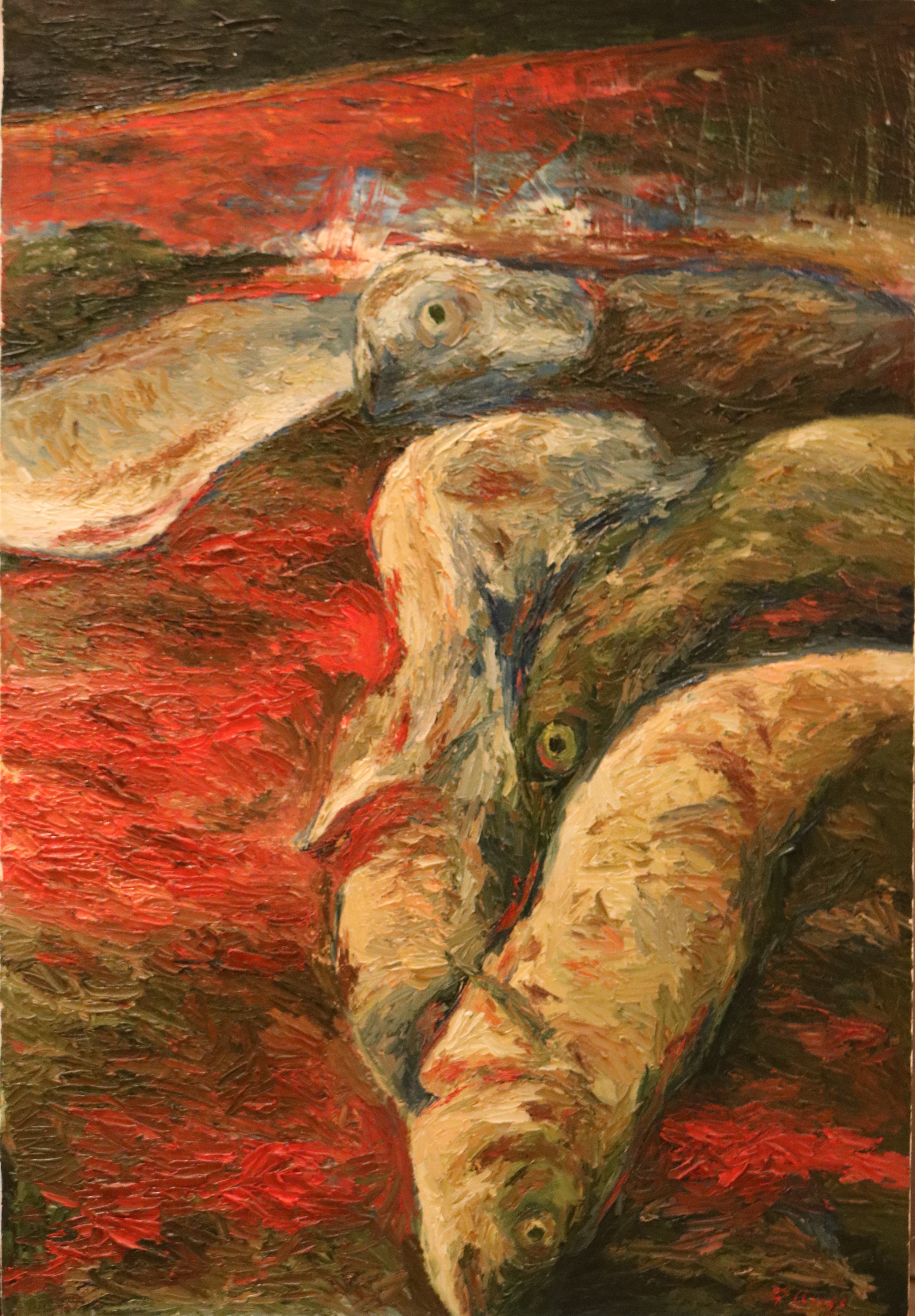 3330x4788 Still Life With Dead Fish Frank Chike Anigbo - Dead Fish Painting