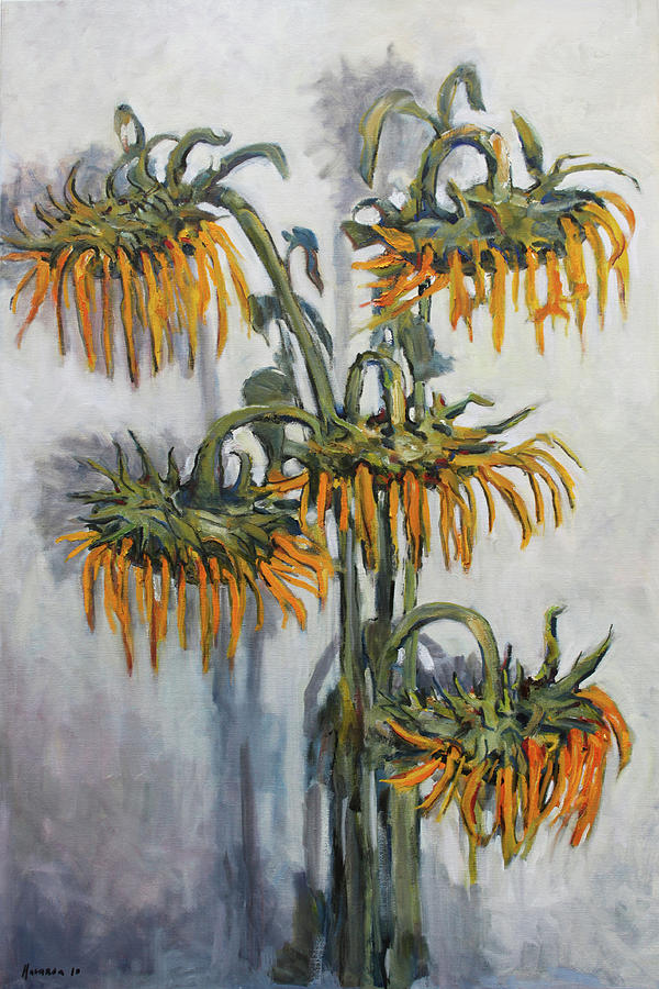 600x900 Flowers Grave Three Painting By Robert James Hacunda - Dead Flower Painting