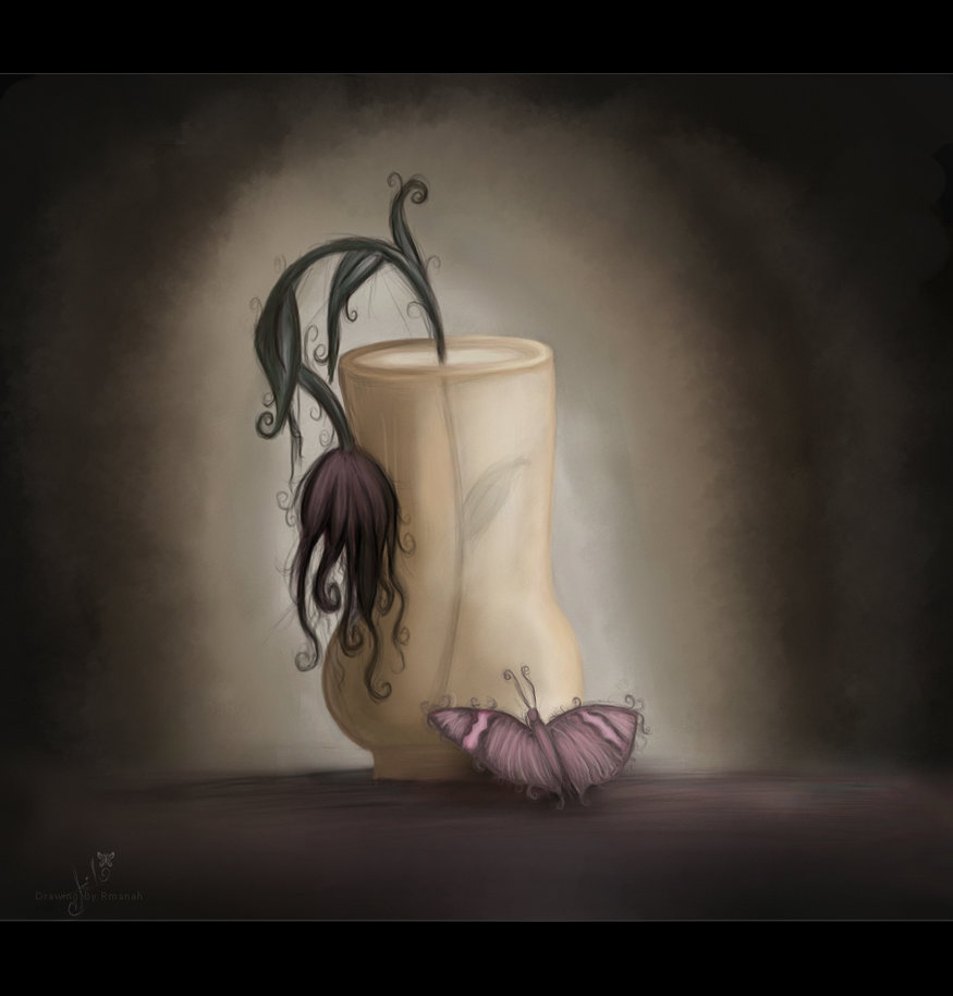 875x914 Dead Flower By Rmanah - Dead Flower Painting