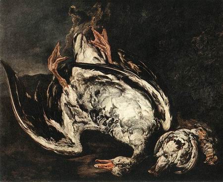 450x367 Still Life With Dead Wild Duck Painting, Aboel Pieter Paintings - Dead Painting