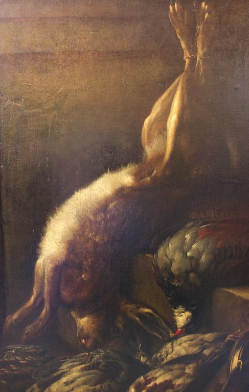 487x768 French Still Life Of Dead Rabbit, Pheasant And Quail By J - Dead Rabbit Painting
