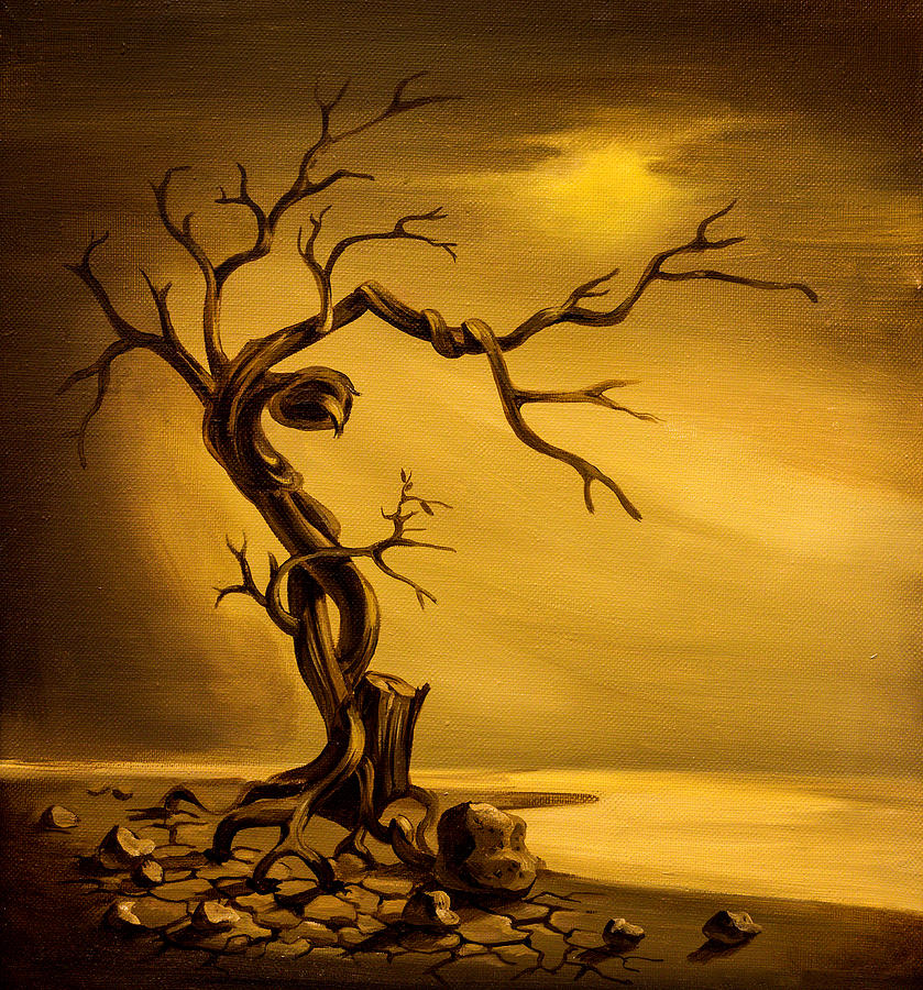 839x900 Painting Of Dead Tree Painting By Gurgen Bakhshetsyan - Dead Tree Painting