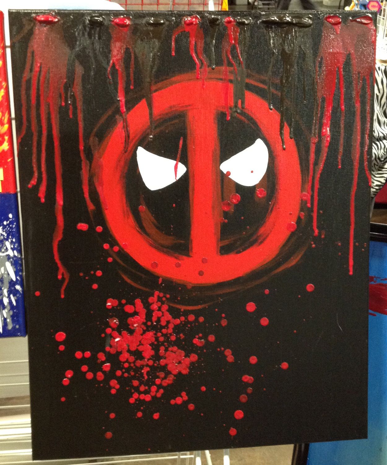 1250x1500 Deadpool Crayon Art Painting And Original Melted Crayon Art - Deadpool Canvas Painting