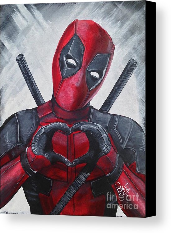 550x750 Deadpool Love Canvas Print Canvas Art By Tyler Haddox - Deadpool Canvas Painting