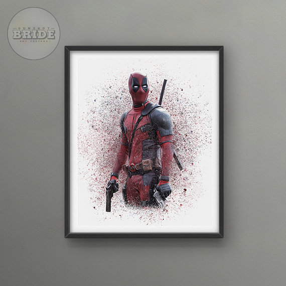 570x570 Deadpool 8 X 10 Marvel Oil Painting Art Print Poster Shopswell - Deadpool Oil Painting