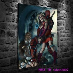 300x300 Deadpool Amp Harley Quinn,canvas Prints Wall Art Oil Painting Home - Deadpool Oil Painting