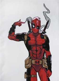 250x341 Deadpool Paintings - Deadpool Oil Painting