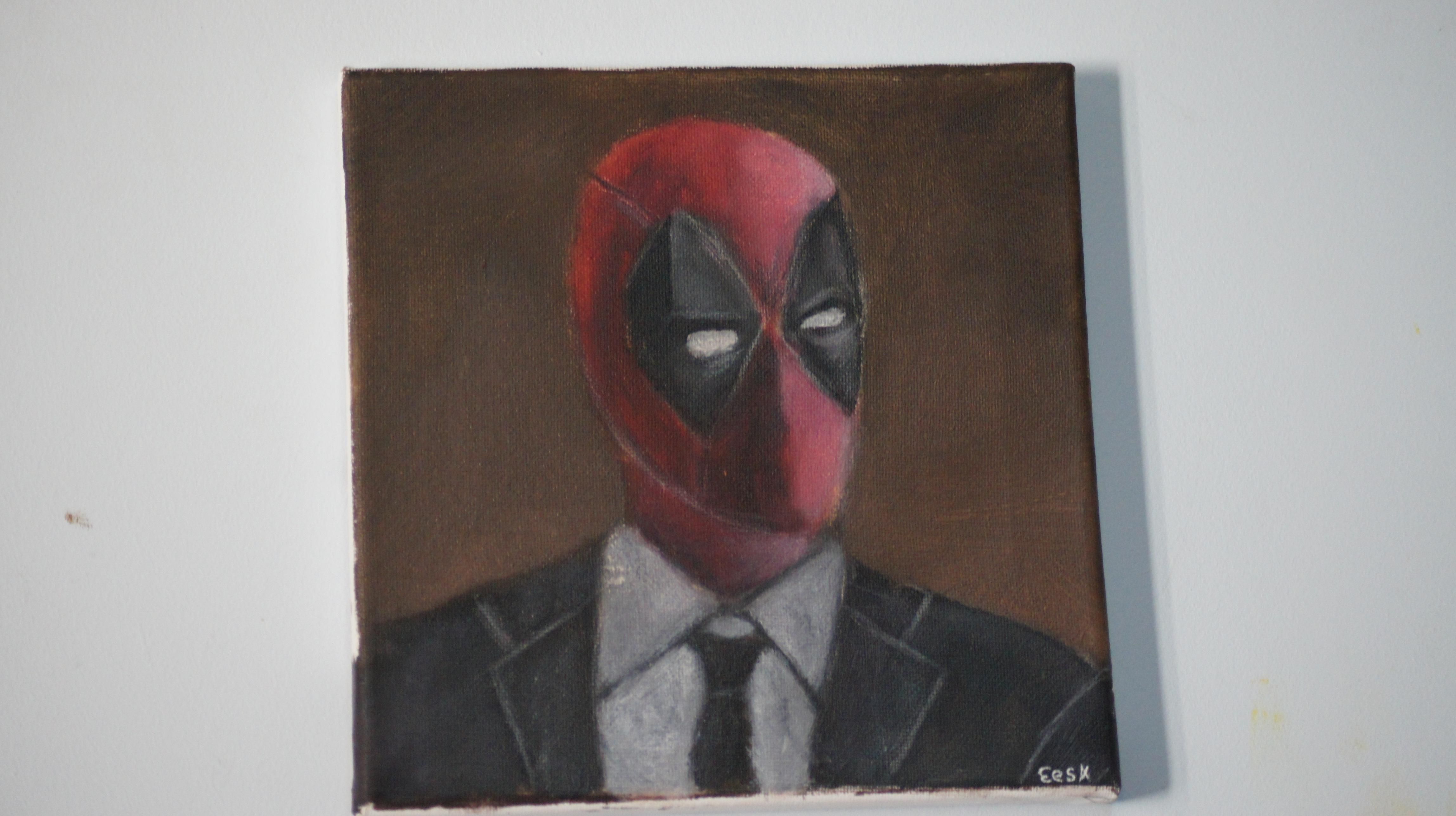 4592x2576 My Deadpool Oil Painting (16 Years Old) Drawings - Deadpool Oil Painting