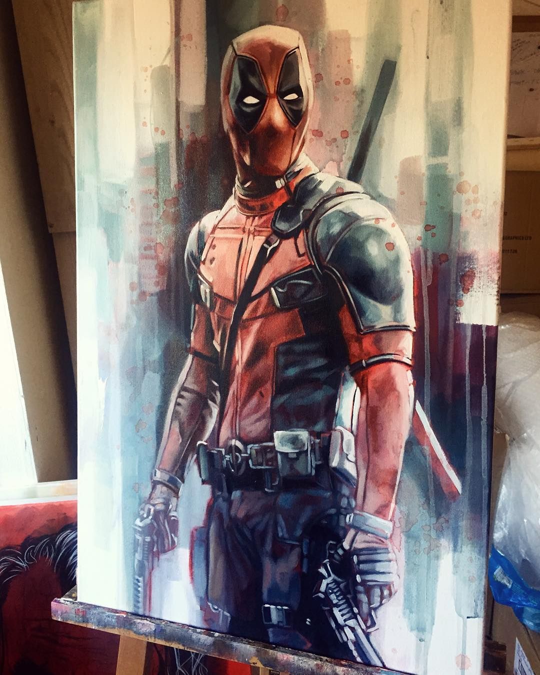 1080x1349 New - Deadpool Oil Painting