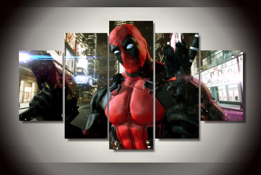 880x591 5 Pcs Hd Printed Deadpool Game Movie Poster Unframed Wall Art - Deadpool Oil Painting