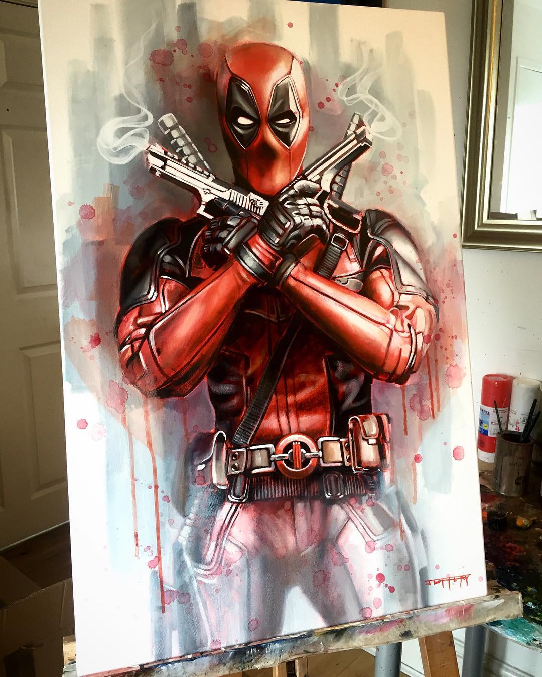 1080x1350 Deadpool Painting By Ben Jeffery - Deadpool Painting