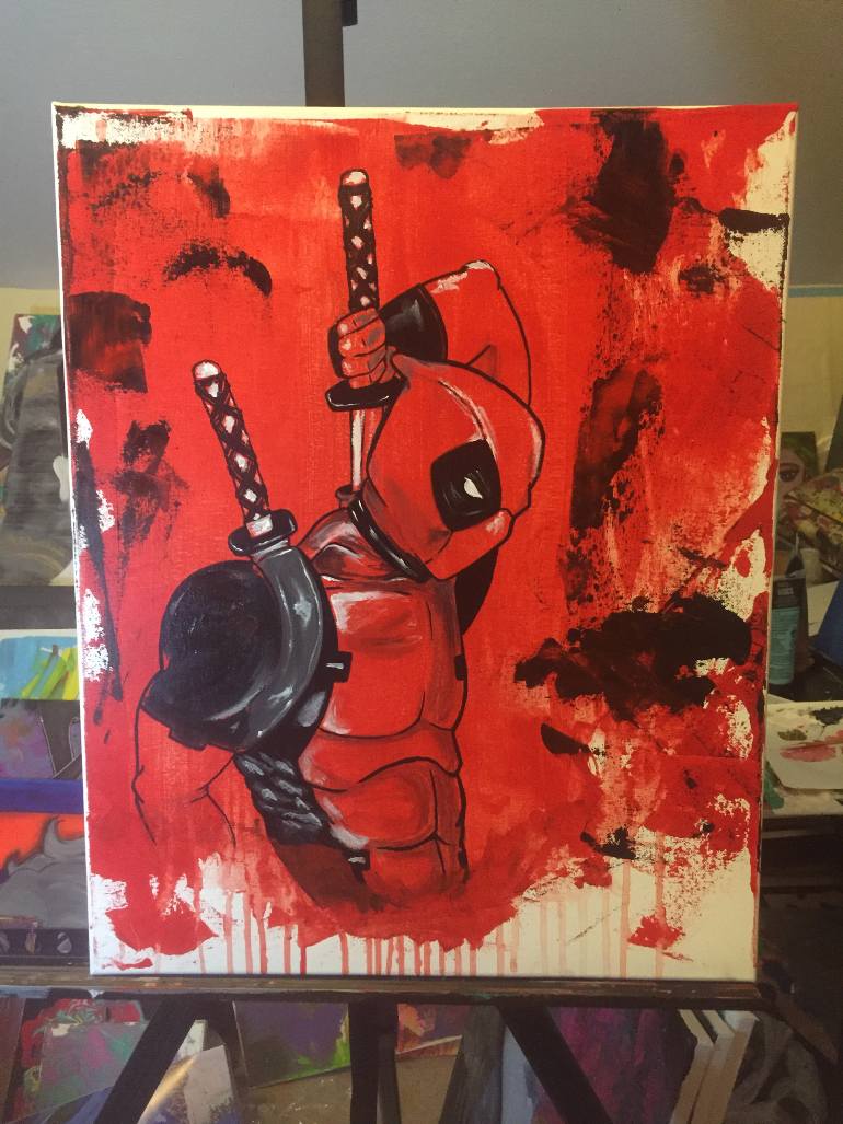 770x1027 Saatchi Art Deadpool Painting By Daniel Wilson - Deadpool Painting