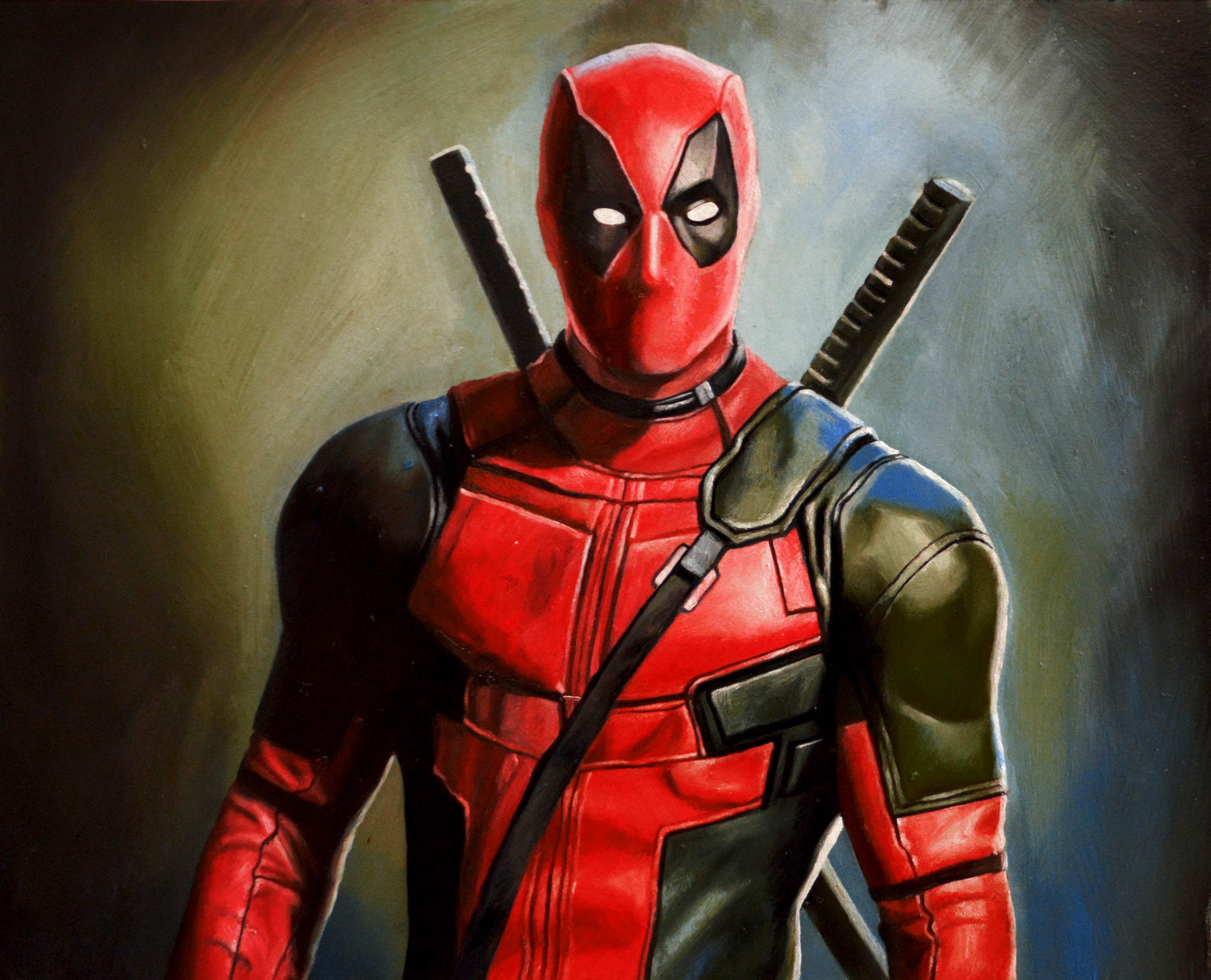 3048x2468 Speed Drawing Deadpool (Oil Paints) - Deadpool Painting