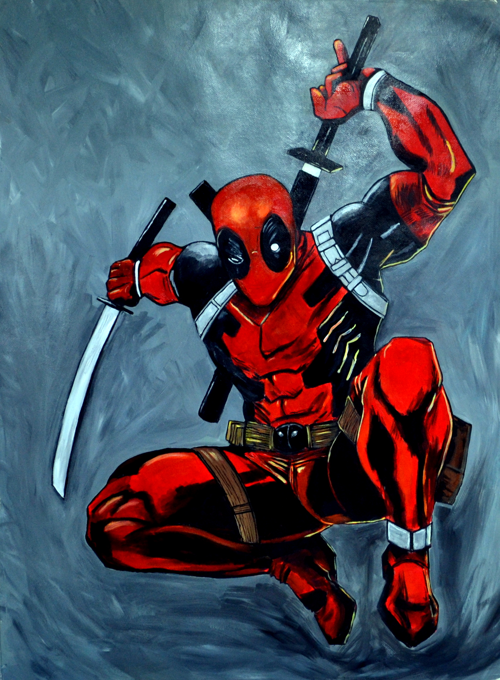 1706x2319 Weekly Painting Week 11 I Can'T Leave Out Deadpool Hawk Art - Deadpool Painting