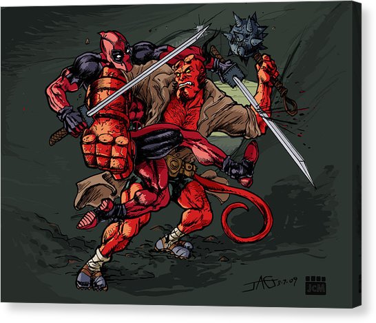 546x469 Deadpool Canvas Prints Fine Art America - Deadpool Scream Painting