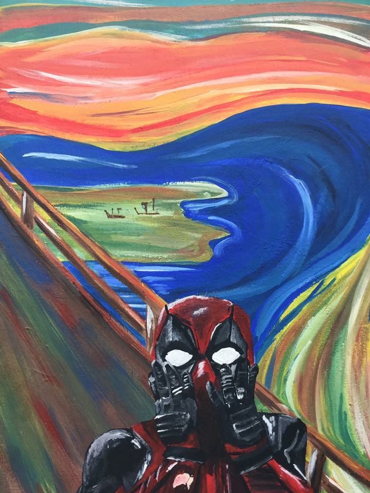 720x960 Deadpool The Scream Acrylic Painting My Art - Deadpool Scream Painting