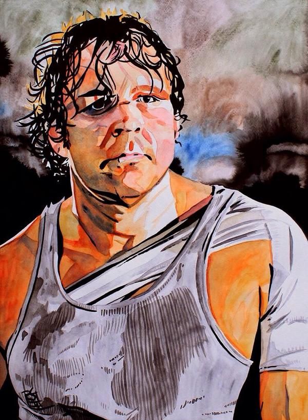 600x819 More Amazing Art By Rob Schamberger! Dean Ambrose - Dean Ambrose Painting