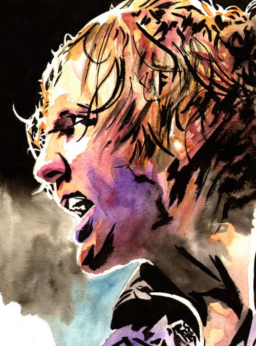500x676 Dean Ambrose Ink And Watercolor On X Watercolor Paper - Dean Ambrose Painting